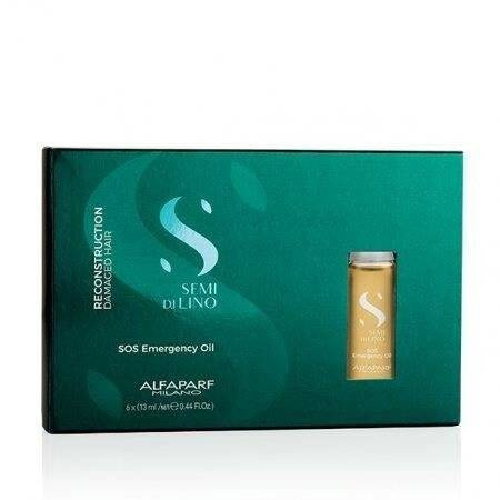 Alfaparf Semi di Lino Reconstruction Sos Emergency Oil regenerujące ampułki do włosów zniszczonych 6x13ml