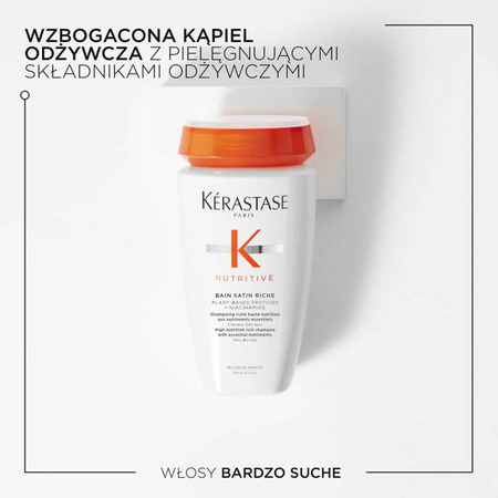 Kérastase Nutritive Bain Satin Riche Wzbogacona kąpiel odżywcza do włosów grubych 250ml