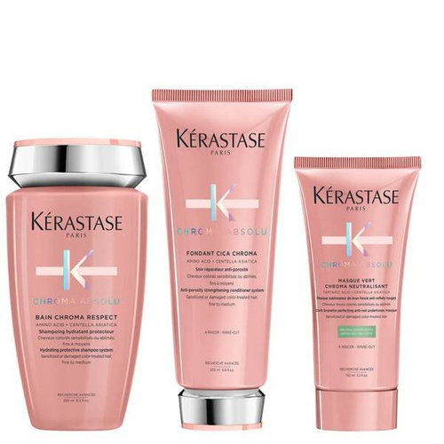 Kerastase Chroma Absolu Zestaw nawilżający do włosów farbowanych szampon 250ml + odżywka 200ml + maska 150ml