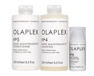 Zestaw Olaplex No.4 Bond Maintenance Shampoo 250ml, Olaplex No.5 Bond Maintenance Conditioner 250ml, Olaplex No.8 Bond Intense Moisture 100ml