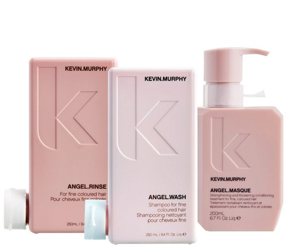 Kevin Murphy Angel Trio – Szampon 250 ml, Odżywka 250 ml i Maska 200 ml do Włosów Cienkich i Farbowanych