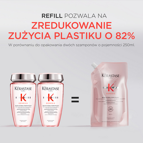 Kérastase Genesis Bain Hydra-Fortifiant - Wzmacniająca Kąpiel do Włosów Opakowanie Uzupełniające 500ml