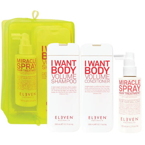 Eleven Australia Holiday Volume Trio 2023 Zestaw Do Włosów Dodający Objętości Szampon i Odżywka 300ml, Spray Do Włosów 125ml