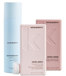 Kevin Murphy Angel Wash 250ml + Angel Rinse 250ml+ Bedroom Hair 250ml – Zestaw Zwiększający Objętość Włosów