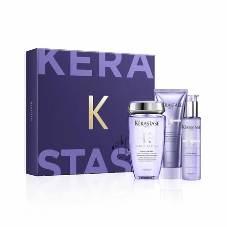 Kérastase Blond Absolu Zestaw Prezentowy Wzmacniający do Włosów Blond Szampon 250ml, Odżywka 250ml, Serum Termiczne 150ml