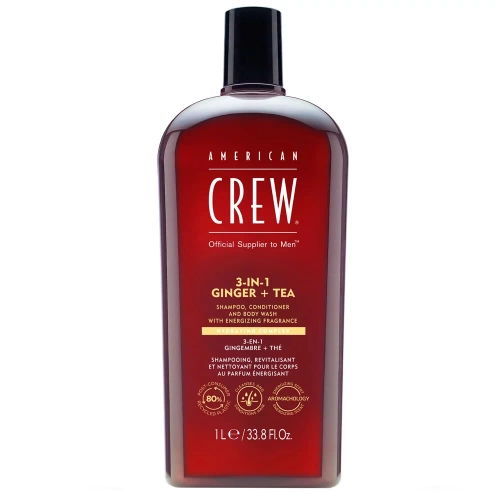  American Crew 3-in-1 Ginger + Tea Szampon, Odżywka i Żel pod Prysznic 1000ml