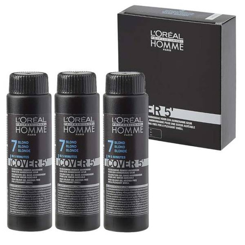 L'oreal Homme Cover 5 Żel Do Koloryzacji Włosów Dla Mężczyzn Blond 3 X 50ml