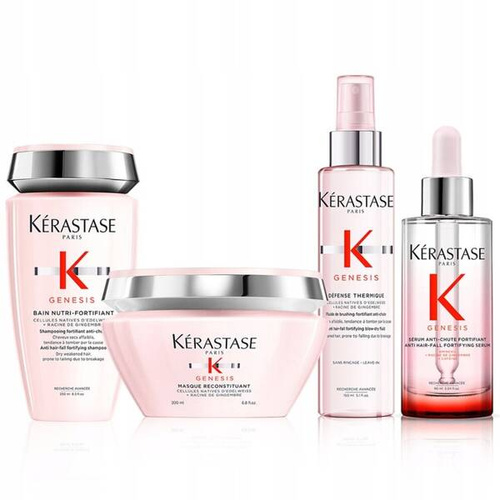 KÉRASTASE GENESIS Wzmacniający zestaw do włosów szampon 250ml + maska 200ml + serum 90ml + mleczko 150ml