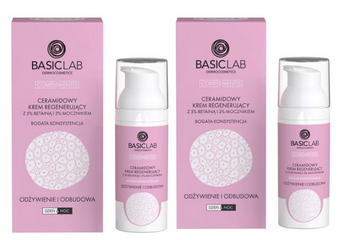 Zestaw BasicLab Ceramidowy Krem do Twarzy Regenerujący Lekki 2x50 ml