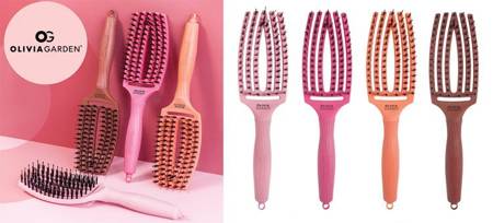 Szczotka Olivia Garden Fingerbrush Combo Blush Hot Pink Medium | Szczotka Z Włosiem Z Dzika Rozmiar M